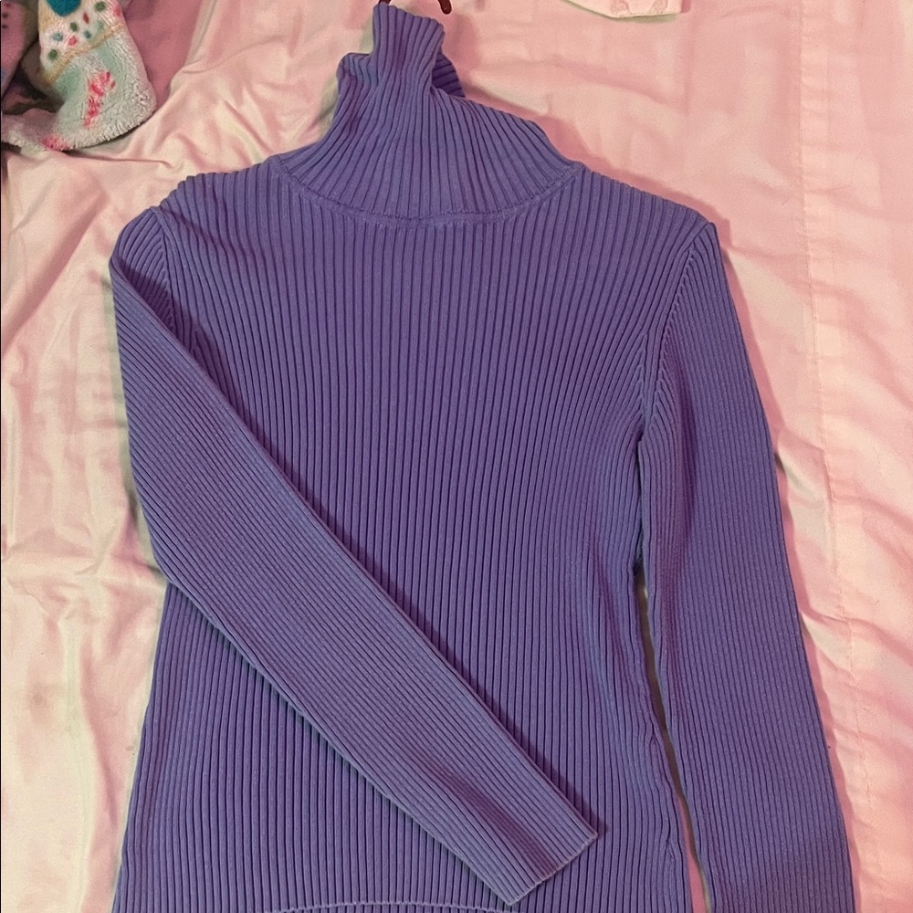 Old Navy Lavender Ribbed Turtleneck Sweater